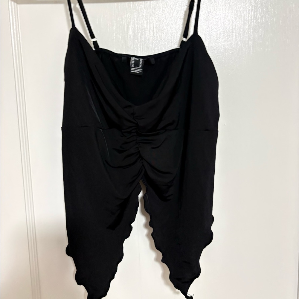 Forever 21 Cropped Black Butterfly Top